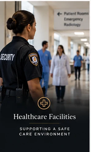 Officer in a medical corridor